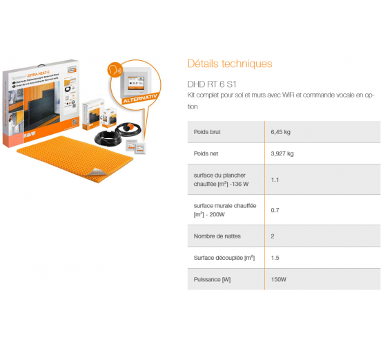 Kit de chauffage sol/mur électrique wifi à commande vocale DITRA HEAT E DUO S SCHLUTER - 2