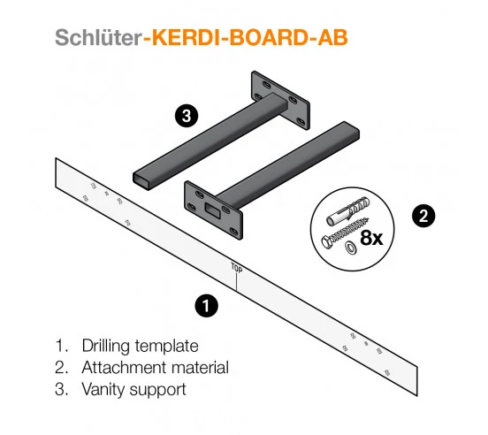 Kit de 2 consoles pour montage suspendu KERDI BOARD W SCHLUTER - 2