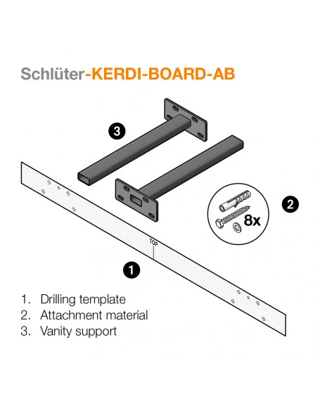 Kit de 2 consoles pour montage suspendu KERDI BOARD W SCHLUTER - 2