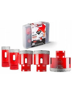 KIT 5 Trepans Drygres + Guide (Ø 28, 35, 43, 50 et 68 mm) RUBI - 1