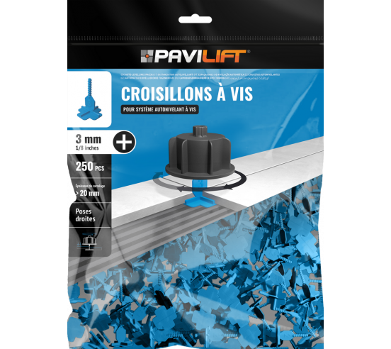 250 Croisillons en " + " Autonivelant PAVILIFT 3mm - 1