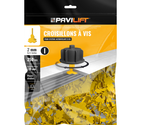 250 Croisillons en "I" Autonivelant PAVILIFT 2mm - 1