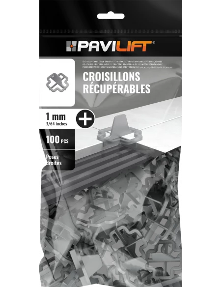 100 Croisillons récupérables "+" 1mm Pavilift - 1