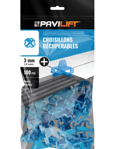 100 Croisillons récupérables "+" 3mm Pavilift - 1