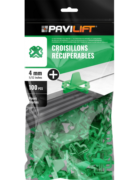 100 Croisillons récupérables "+" 4mm Pavilift - 1