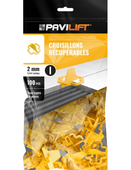 100 Croisillons récupérables "I" 2mm Pavilift - 1