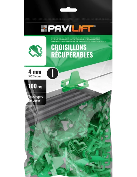 100 Croisillons récupérables "I" 4mm Pavilift - 1