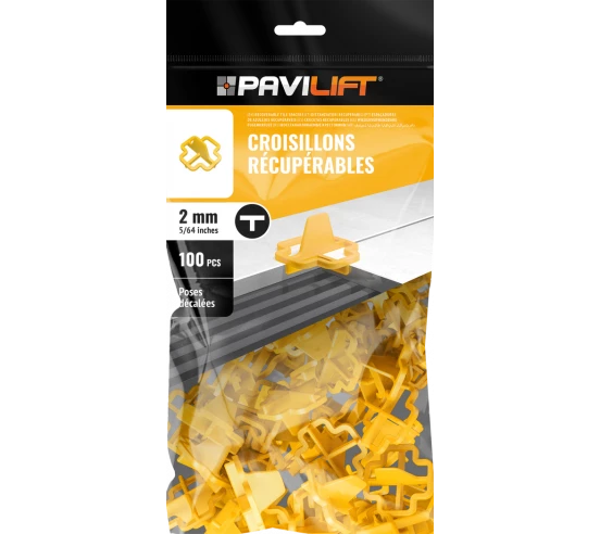 100 Croisillons récupérables "T" 2mm Pavilift - 1