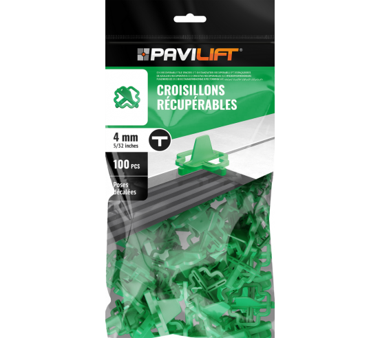 100 Croisillons récupérables "T" 4mm Pavilift - 1