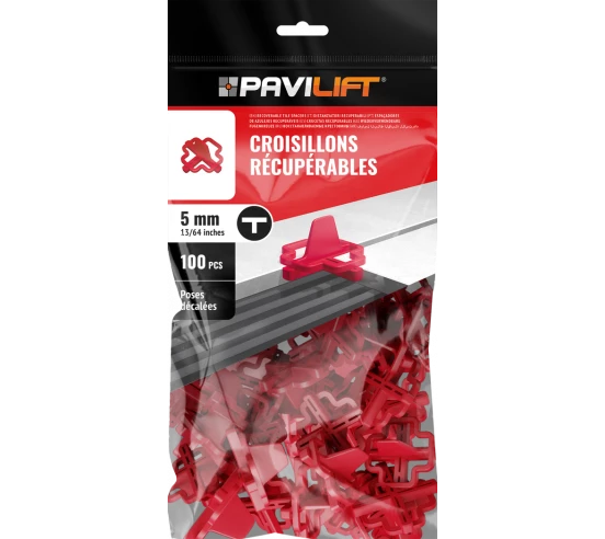 100 Croisillons récupérables "T" 5mm Pavilift - 1