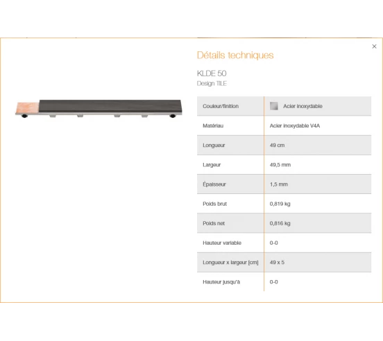 Support à carreler KERDI-LINE-D sans cadre pour caniveau de douche SCHLUTER - 2