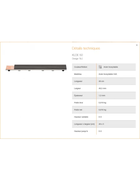 Support à carreler KERDI-LINE-D sans cadre pour caniveau de douche SCHLUTER - 2