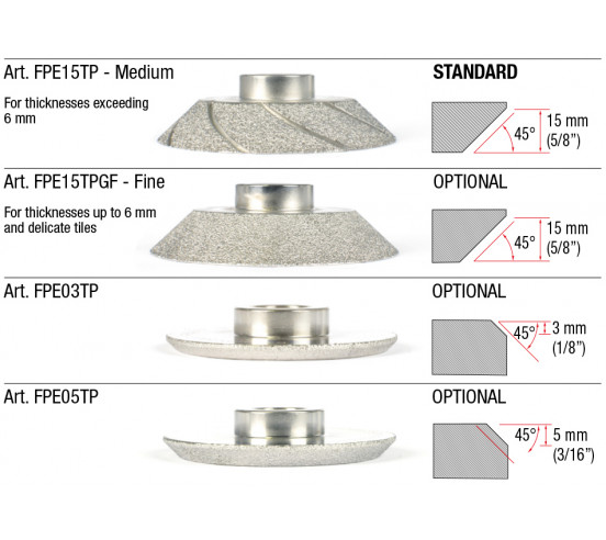 Meules TOPROFILE pour Biseaux 45° MONTOLIT - 2