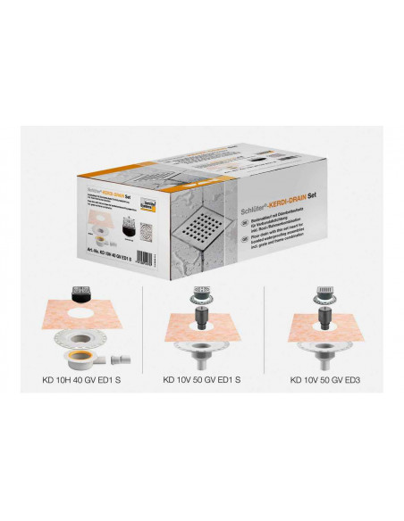 Kit Kerdi-Drain Sortie Verticale Avec grille SCHLUTER - 4