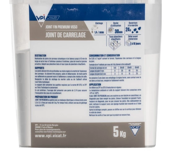 Joint fin premium V650 5Kg VPI - 4