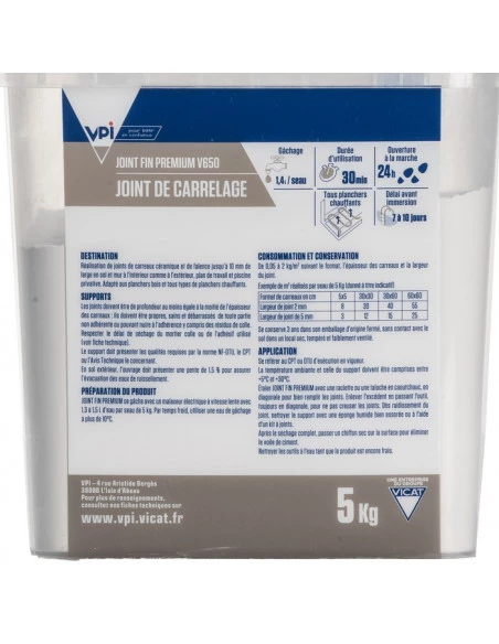 Joint fin premium V650 5Kg VPI - 8