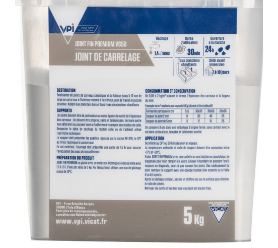 Joint fin premium V650 5Kg VPI - 16