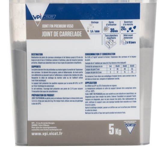 Joint fin premium V650 5Kg VPI - 21