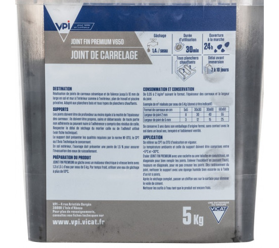 Joint fin premium V650 5Kg VPI - 25