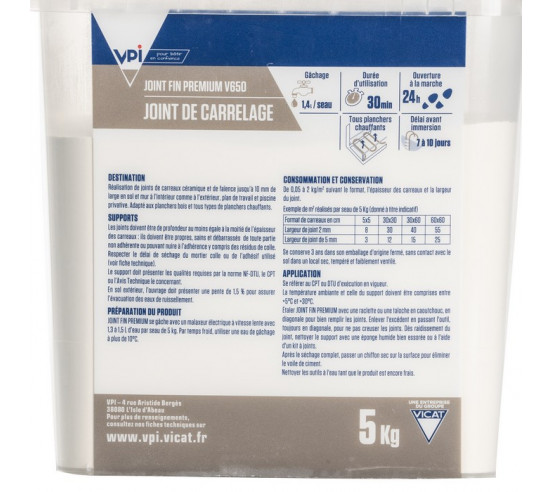 Joint fin premium V650 5Kg VPI - 33