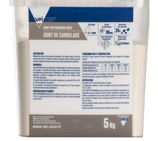 Joint fin premium V650 5Kg VPI - 37