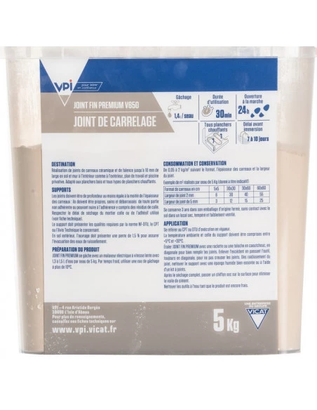 Joint fin premium V650 5Kg VPI - 45