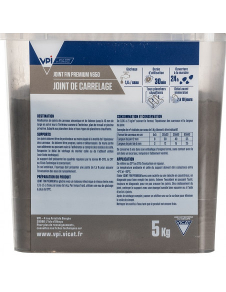 Joint fin premium V650 5Kg VPI - 49