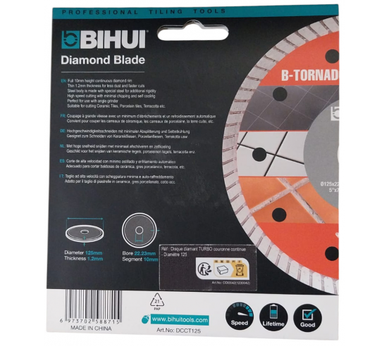Disque diamant B-TURBO Ø125mm BIHUI By PAVILIFT - 4