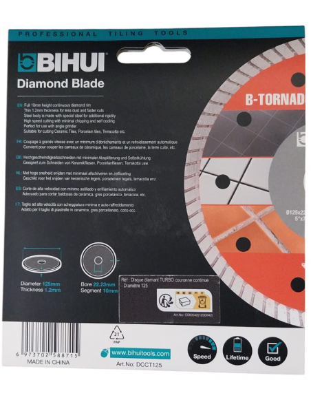 Disque diamant B-TURBO Ø125mm BIHUI By PAVILIFT - 4