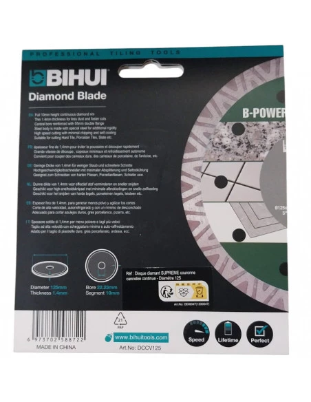 Disque diamant B-POWER Ø125mm BIHUI By PAVILIFT - 4