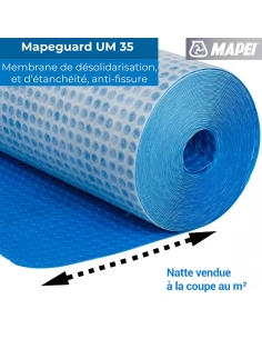 Natte de désolidarisation et d'étancheité MAPEGUARD UM35 /m² MAPEI - 1 2