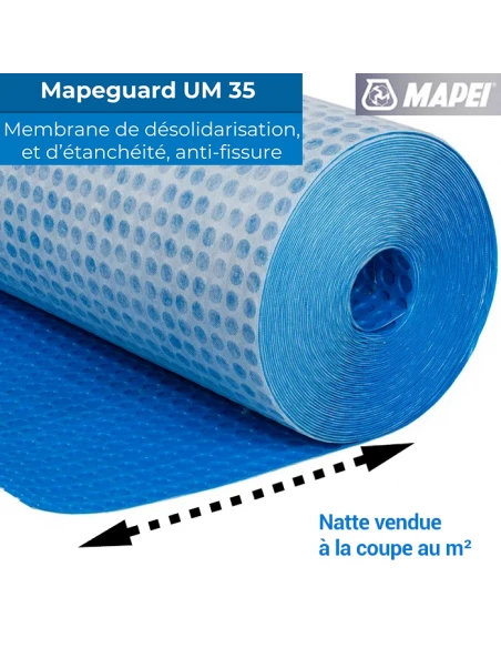 Natte de désolidarisation et d'étancheité MAPEGUARD UM35 /m² MAPEI - 2