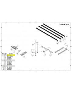 Rail alu 180 cm de la table BM180 RAIMONDI (piece détachée) - 1