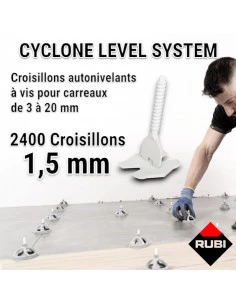 2400 croisillons autonivellants à vis 1,5mm en "I" CYCLONE RUBI - 1