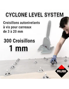 300 croisillons autonivellants à vis 1mm en "I" CYCLONE RUBI - 1