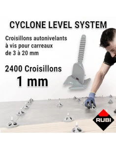 2400 croisillons autonivellants à vis 1mm en "I" CYCLONE RUBI - 1