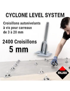 2400 croisillons autonivellants à vis 5mm en "I" CYCLONE RUBI - 1