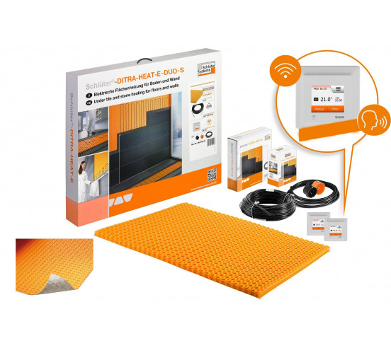 Kit de chauffage sol/mur électrique wifi à commande vocale DITRA HEAT E DUO S SCHLUTER - 1