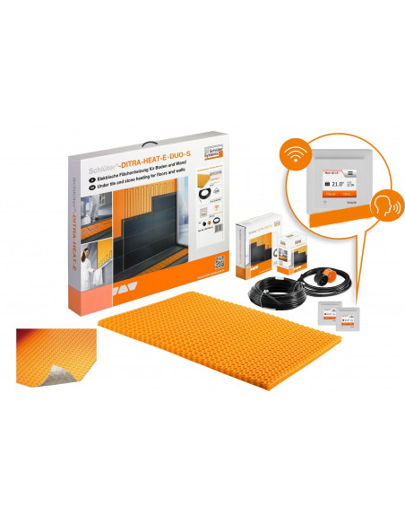 Kit de chauffage sol/mur électrique wifi à commande vocale DITRA HEAT E DUO S SCHLUTER - 1
