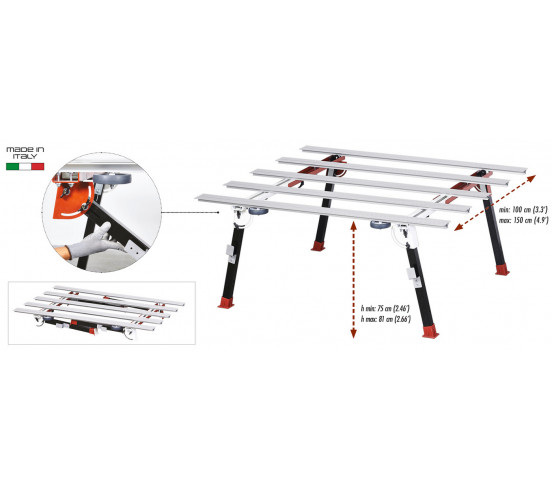 Table de travail BIGFOOT XXL (170cm x100 à150 cm) RAIMONDI - 3