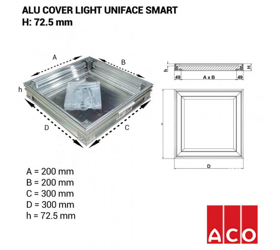 Couvercle à carreler  Alucover light low ACO - 3