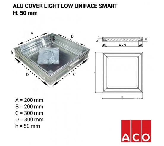 Couvercle à carreler  Alucover light low ACO - 2
