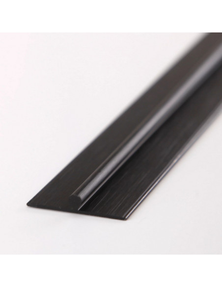 Profilé autocolant RETROFIT Alu noir mat brossé 1m50 FIX MI MAT INTER - 1