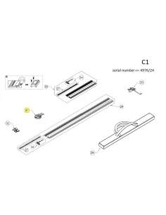 Ventouse de remplacement pour rail G2 (pièce détachée) RUBI - 1