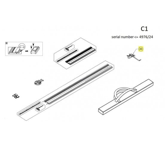 Serre joint de remplacement pour rail G2 (pièce détachée) RUBI - 1