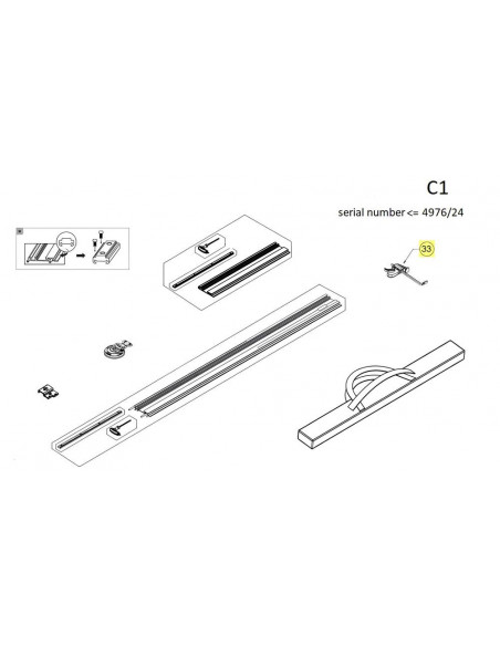 Serre joint de remplacement pour rail G2 (pièce détachée) RUBI - 1