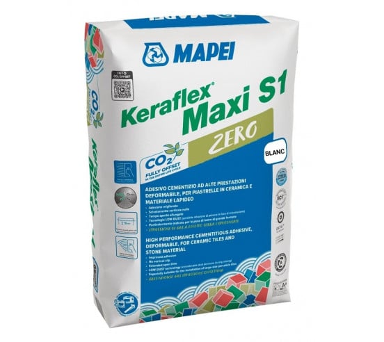 Mortier colle carrelage Blanc 23 kg KERAFLEX MAXI S1 C2S1TE MAPEI - 1