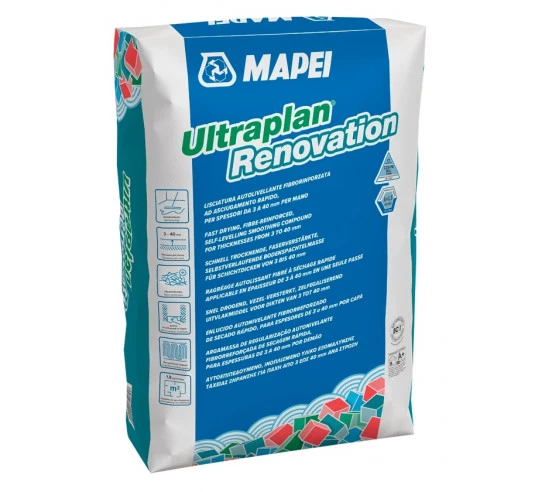 Ragréage fibré de 3 à 50 mm ULTRAPLAN Renovation 25Kg MAPEI - 1