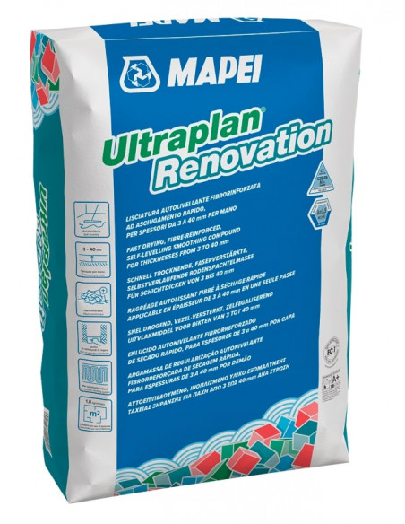 Ragréage fibré de 3 à 50 mm ULTRAPLAN Renovation 25Kg MAPEI - 1