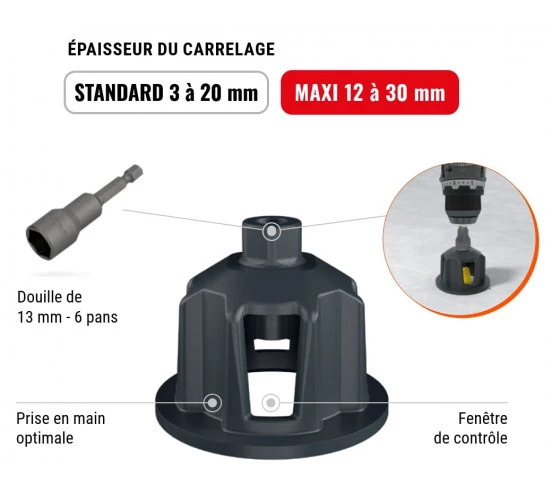 140 Cadrans de serrage ajouré PAVILIFT Noir (3 à 30mm) - 3